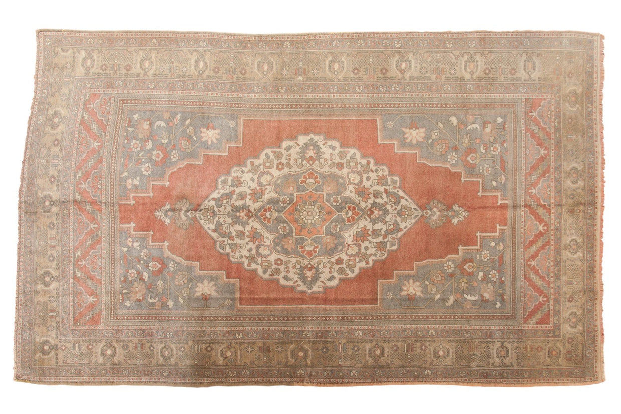 6.5x10.5 Vintage Distressed Oushak Carpet // ONH Item 6746