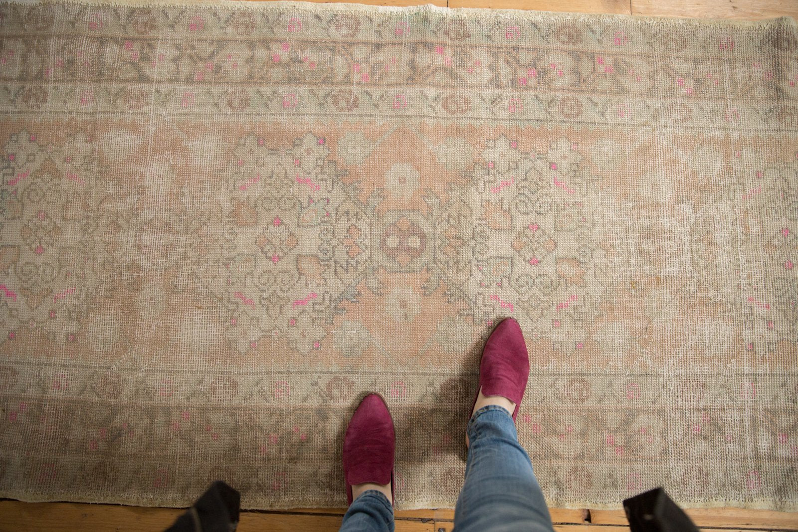 3.5x9 Vintage Distressed Oushak Rug Runner // ONH Item 6751 Image 1