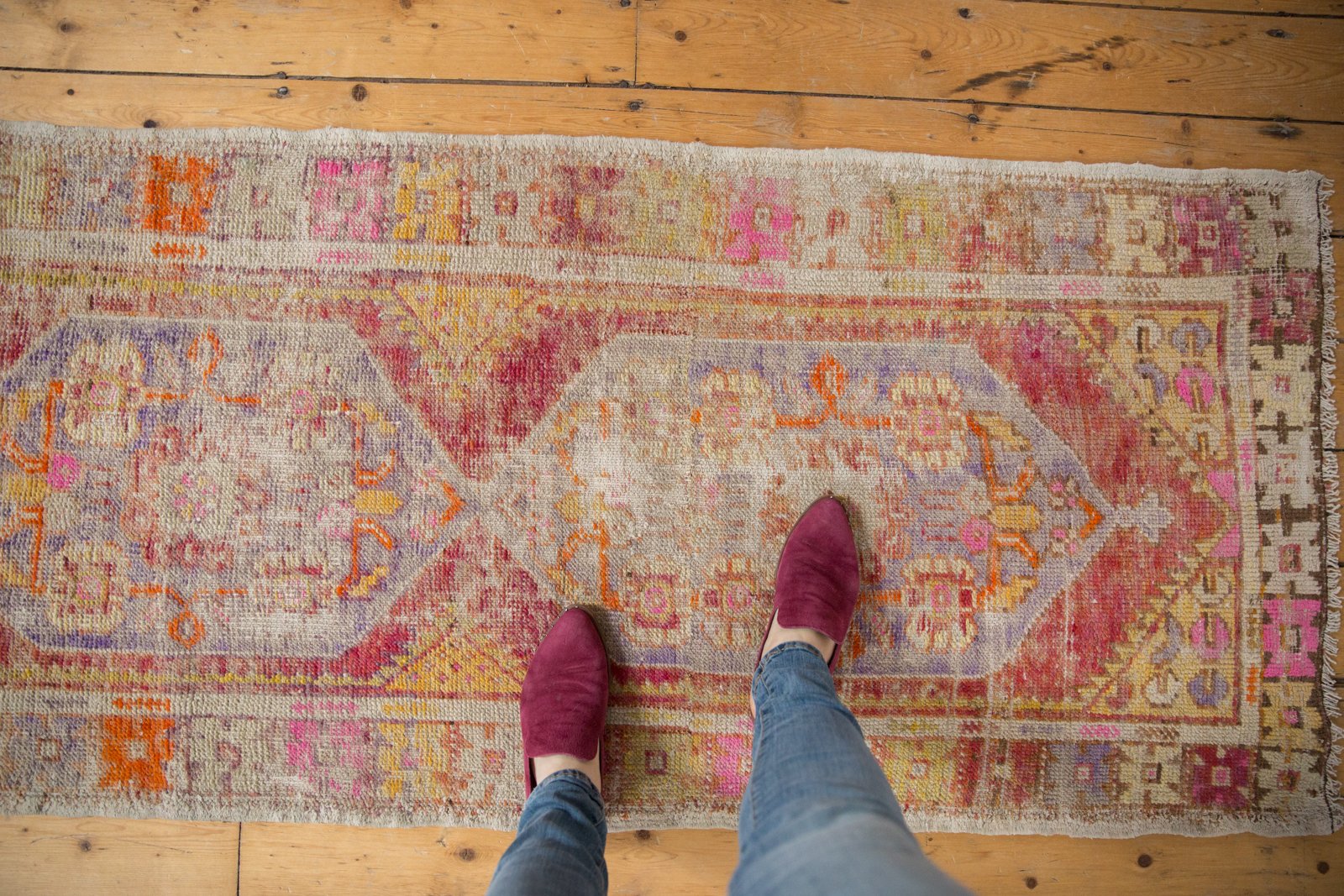 2.5x6 Vintage Distressed Oushak Rug Runner // ONH Item 6755 Image 1