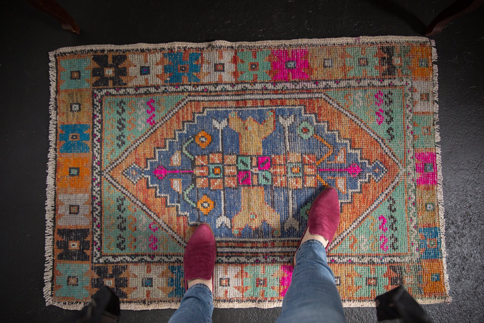 Vintage Distressed Oushak Square Rug / ONH item 6757 Image 1