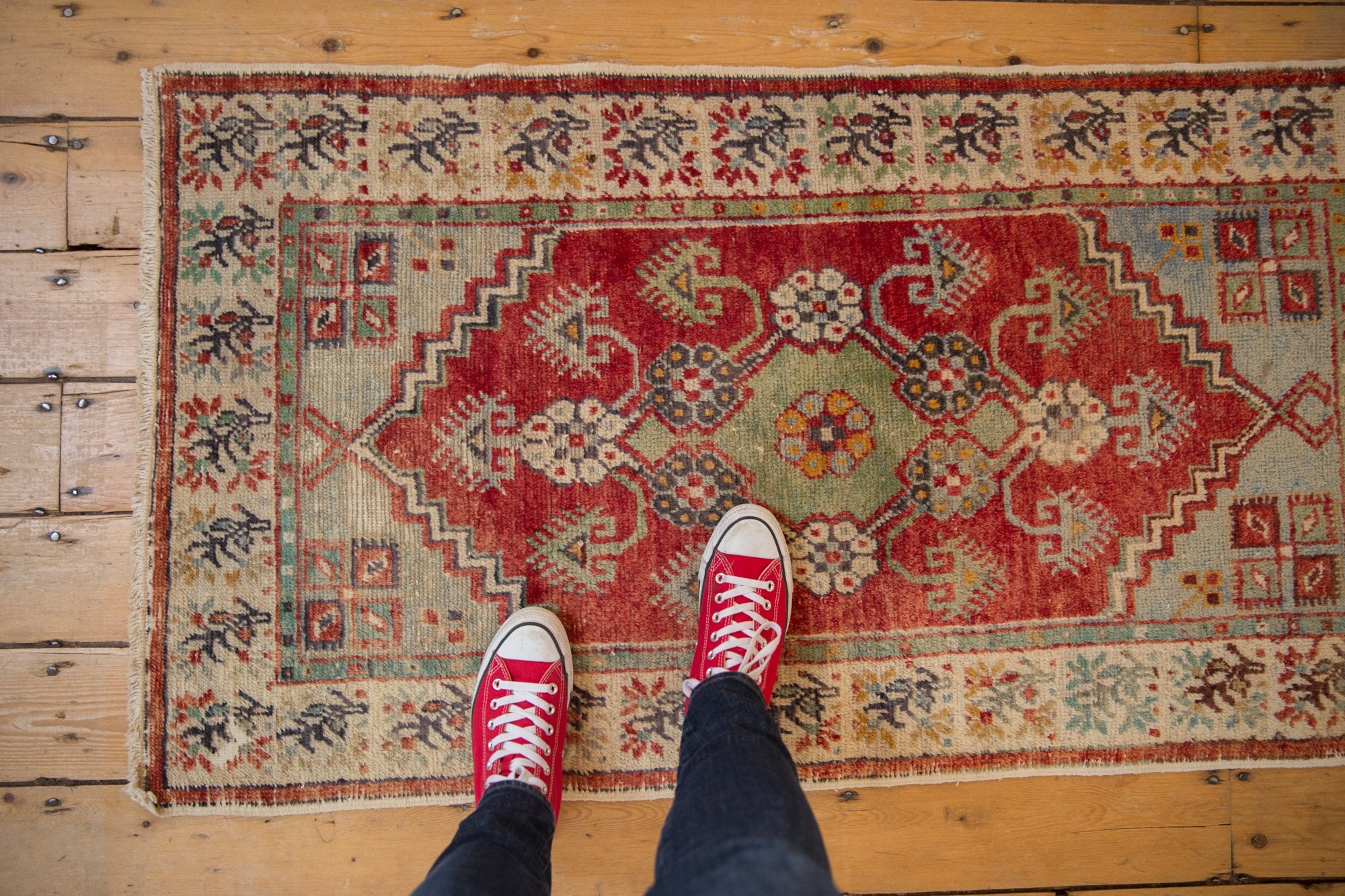 2.5x5 Vintage Distressed Oushak Rug Runner // ONH Item 6786 Image 1