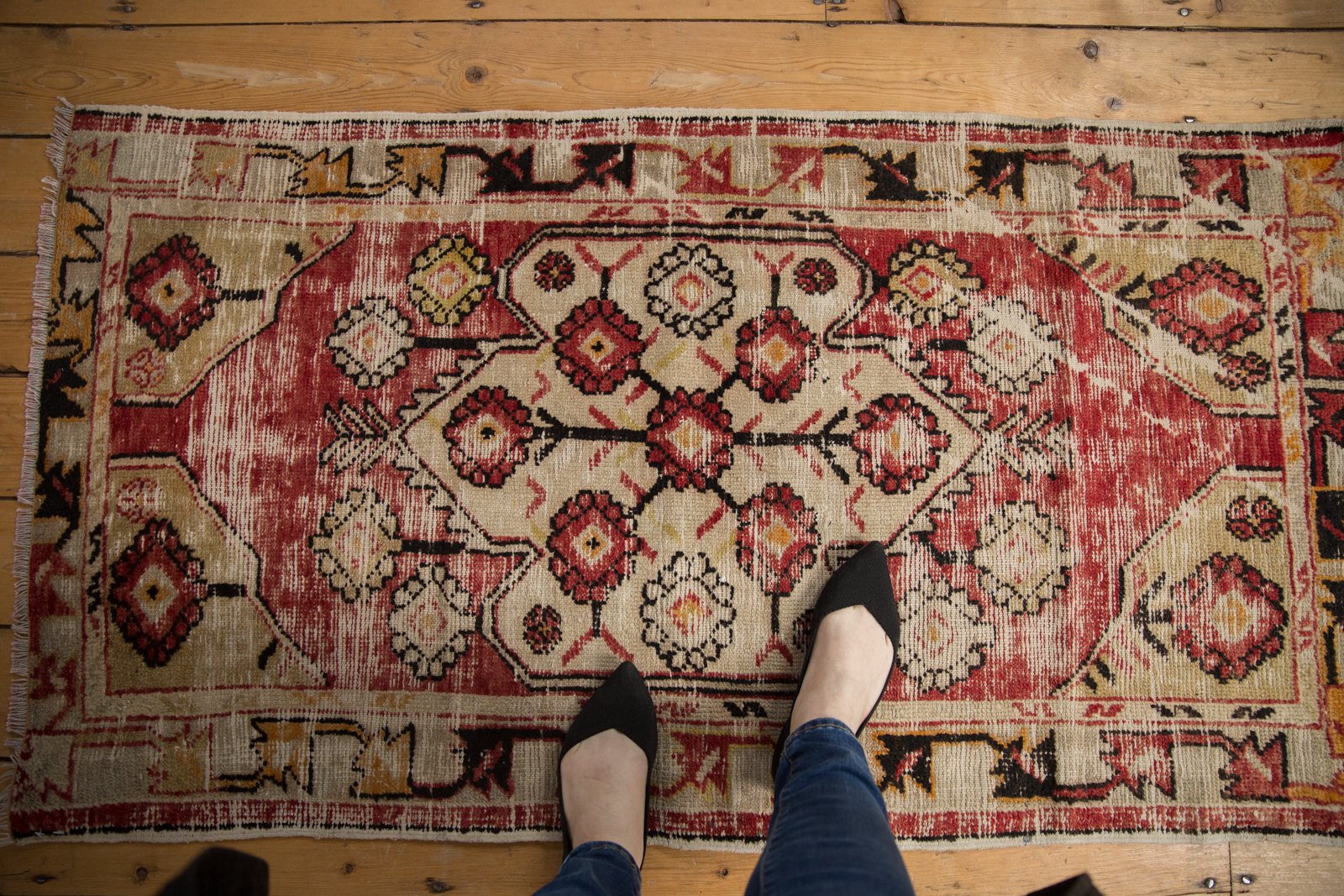 Vintage Distressed Oushak Rug Runner / ONH item 6787 Image 1