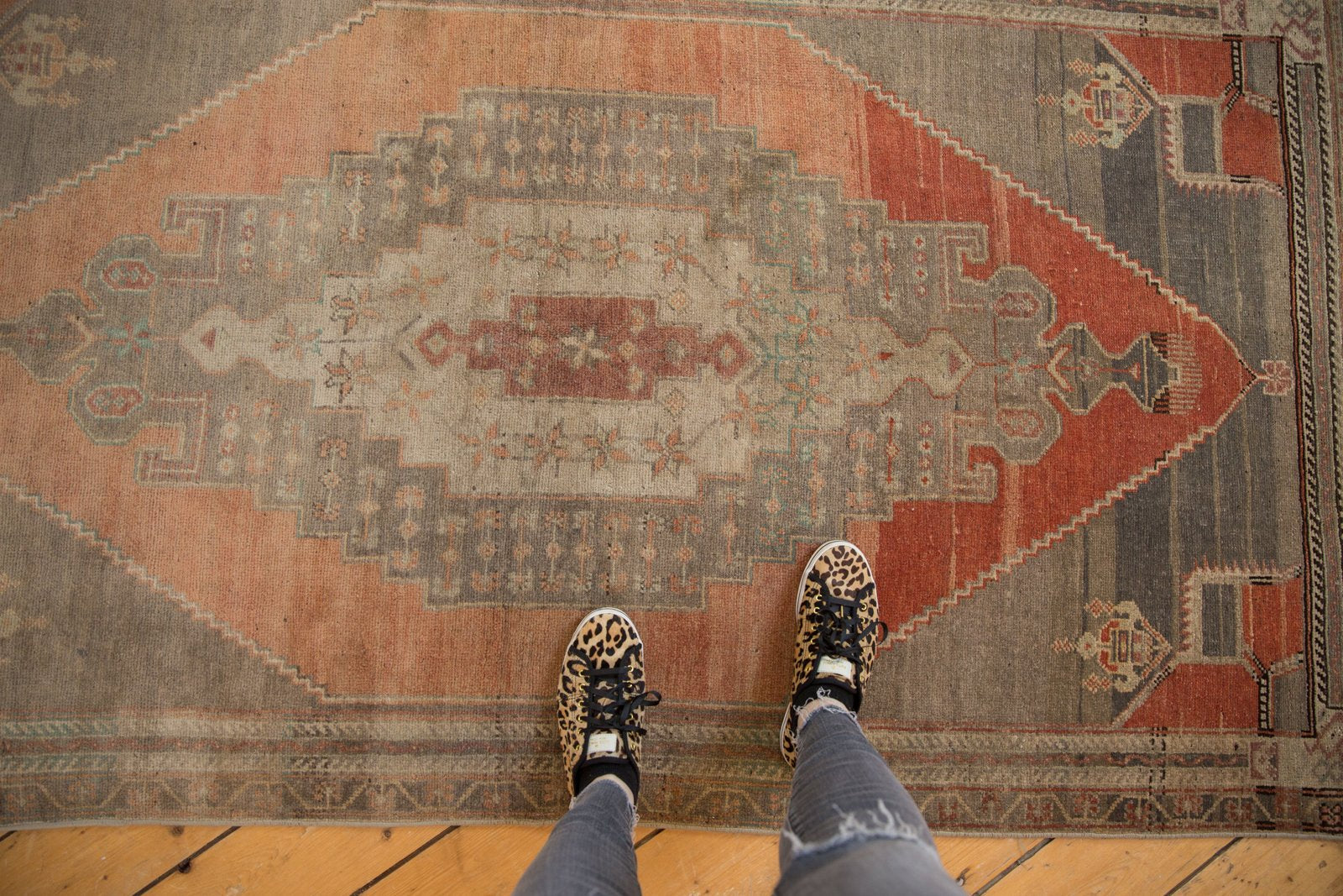 3.5x8 Vintage Distressed Oushak Rug Runner // ONH Item 6789 Image 1