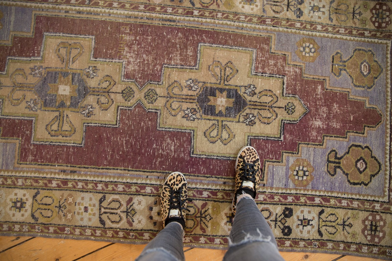 Vintage Distressed Oushak Rug Runner / ONH item 6790 Image 1