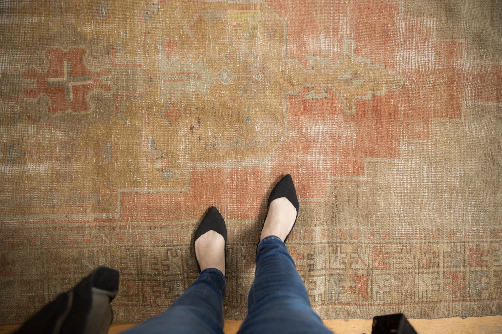 4.5x10 Vintage Distressed Oushak Rug Runner // ONH Item 6796 Image 1