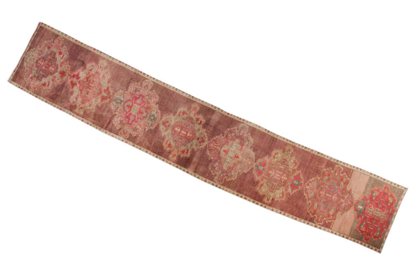 2.5x15.5 Vintage Distressed Fragment Oushak Rug Runner // ONH Item 6800