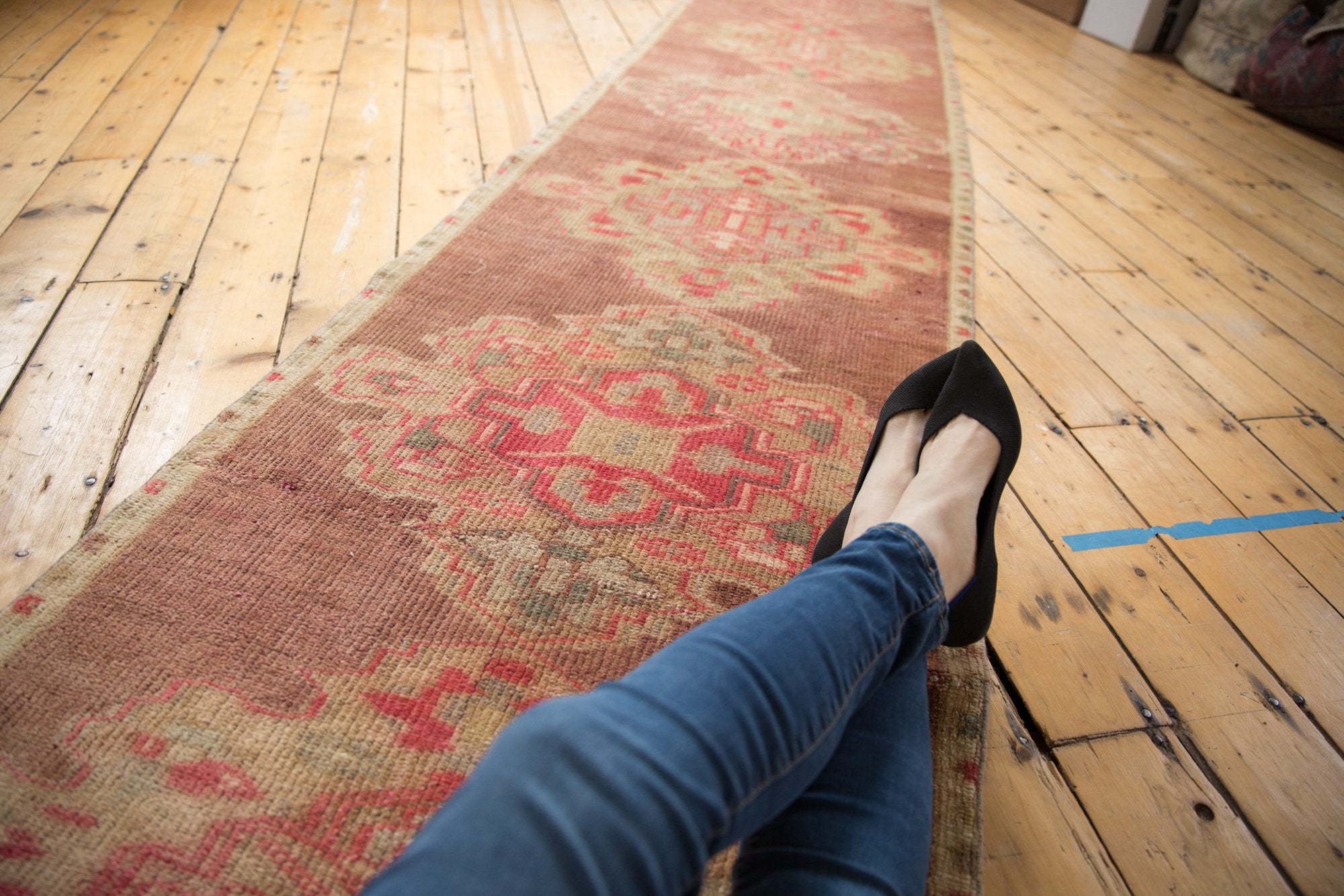 2.5x15.5 Vintage Distressed Fragment Oushak Rug Runner // ONH Item 6800 Image 1