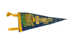 Vintage Wyandotte Michigan Felt Flag Pennant  / ONH Item 6804