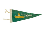 Vintage green felt souvenir pennant with San Francisco City Hall graphic, 12