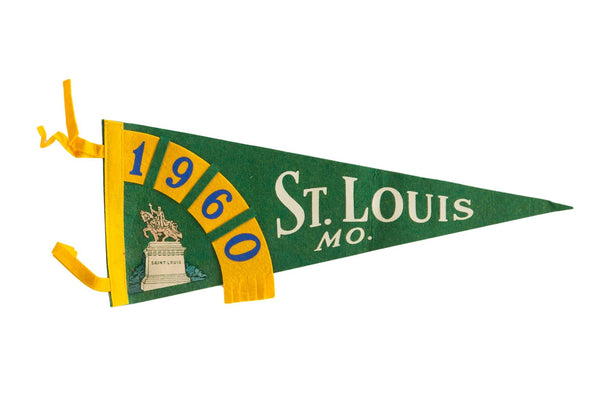 Vintage 1960 St Louis Missouri Felt Flag Pennant / ONH Item 6807