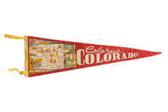 Vintage Colorful Colorado Felt Flag Pennant  / ONH Item 6808