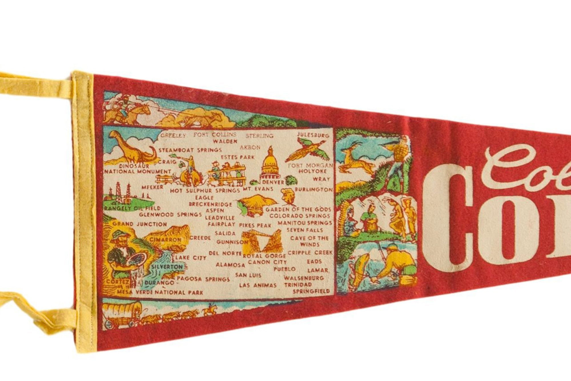 Vintage Colorful Colorado Felt Flag Pennant / ONH Item 6808 Image 1