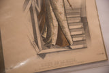 Close-up of the L'Art De La Mode title and June 1892 publication date on the antique print.