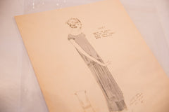 Antique Hand-colored 1920s Fashion Art Image 1