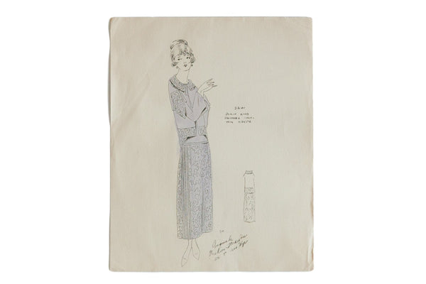 Antique Hand-colored 1920s Fashion Art