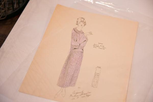 Antique Hand-colored 1920s Fashion Art Image 1