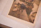 Angled perspective of the Hans Herrmann art print showing the title 'Flower Market in Holland'.