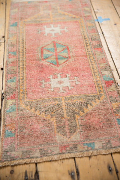 1.5x4 Vintage Distressed Oushak Rug Mat Runner // ONH Item 6877 Image 2
