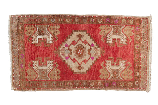 1.5x3 Vintage Distressed Oushak Rug Mat // ONH Item 6878
