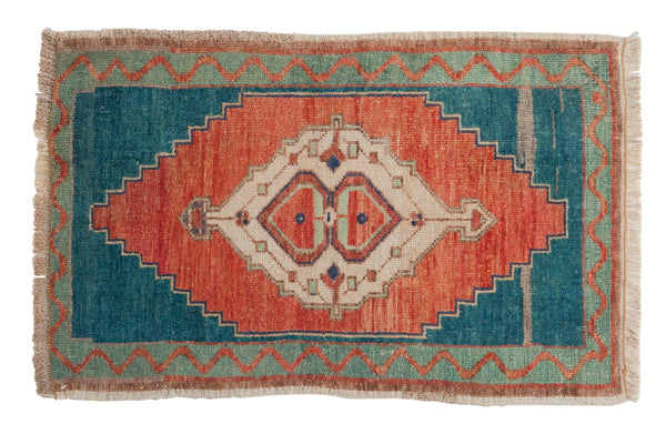 1.5x3 Vintage Distressed Oushak Rug Mat // ONH Item 6883