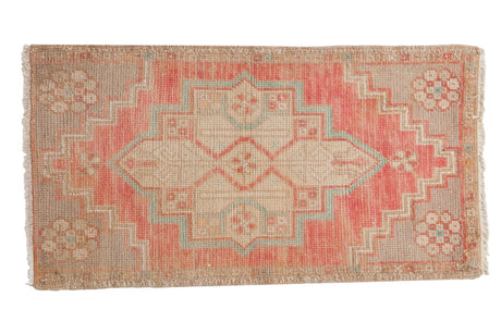 1.5x3 Vintage Distressed Oushak Rug Mat // ONH Item 6892