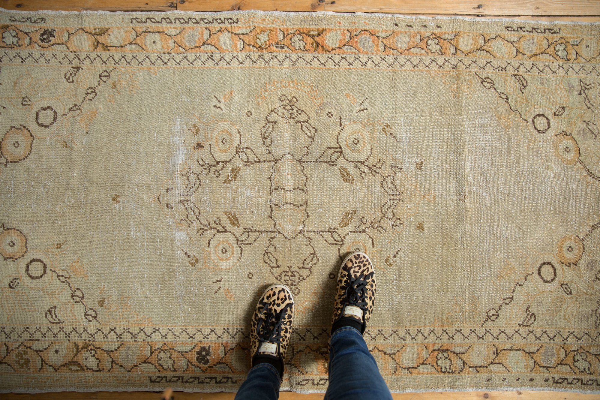 Vintage Distressed Oushak Rug Runner / ONH item 6913 Image 1