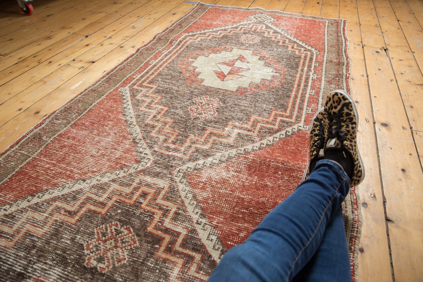 3.5x11.5 Vintage Distressed Oushak Rug Runner // ONH Item 6936 Image 1