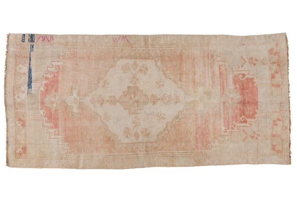 3x6.5 Vintage Distressed Oushak Rug Runner // ONH Item 6947