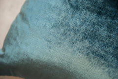Made in USA Luxe Teal Blue Velvet Throw Pillow // ONH Item 6955 Image 3