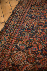 Worn Herati motif, Serbend border, navy, red, orange tones, vintage Hamadan.