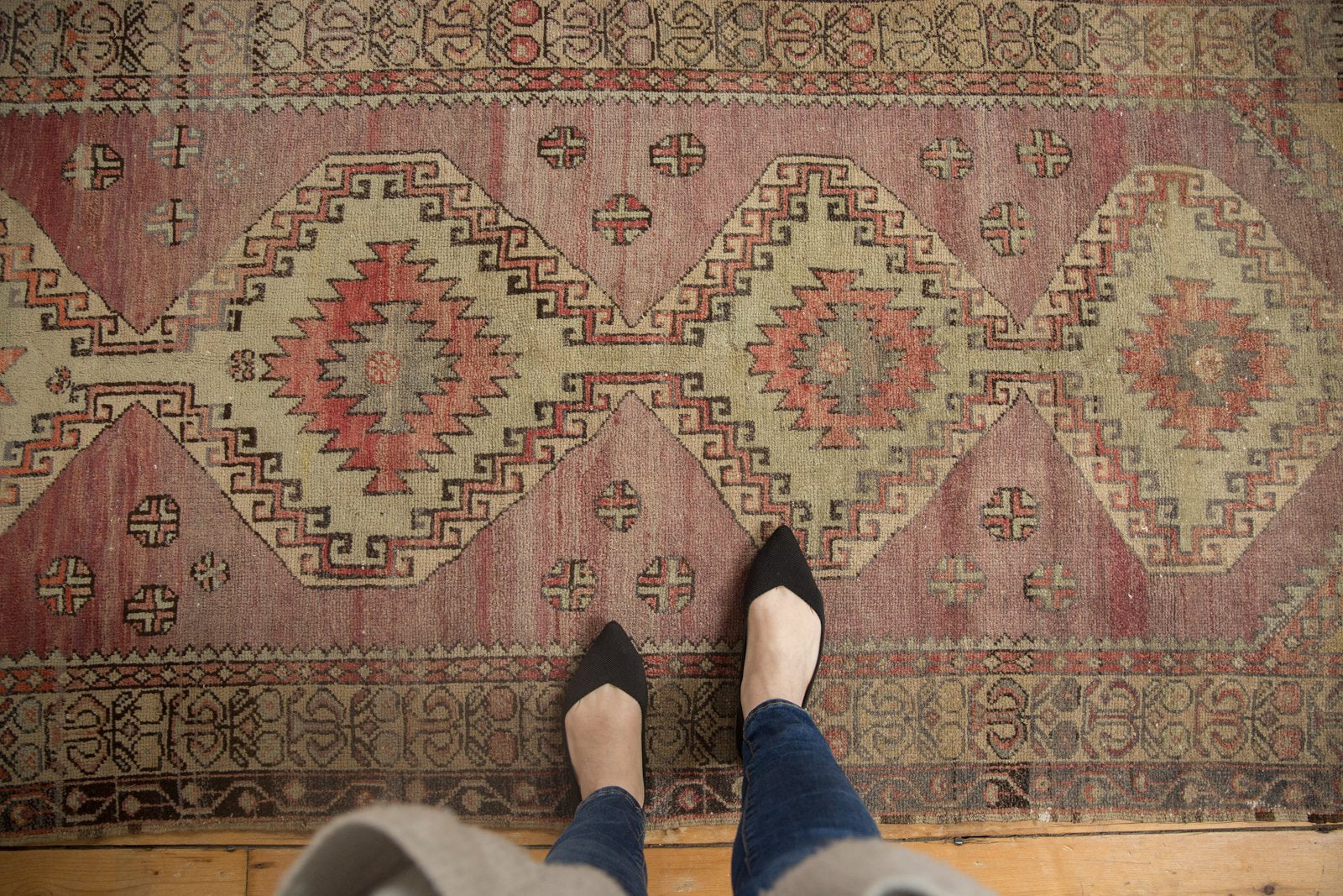 3.5x11.5 Vintage Distressed Oushak Rug Runner // ONH Item 6962 Image 1