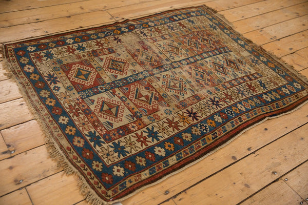 3.5x4.5 Antique Caucasian Square Rug // ONH Item 6967 Image 2