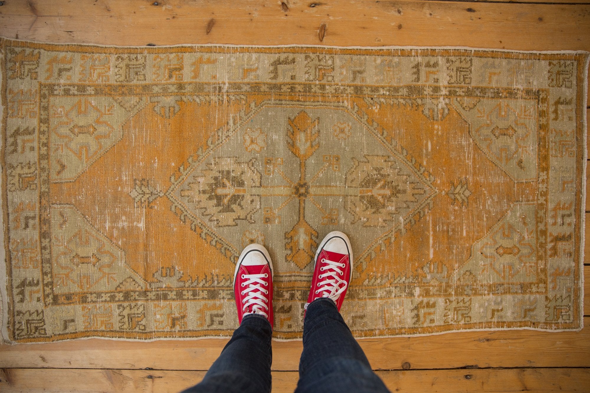 2.5x5 Vintage Distressed Oushak Rug Runner // ONH Item 6977 Image 1