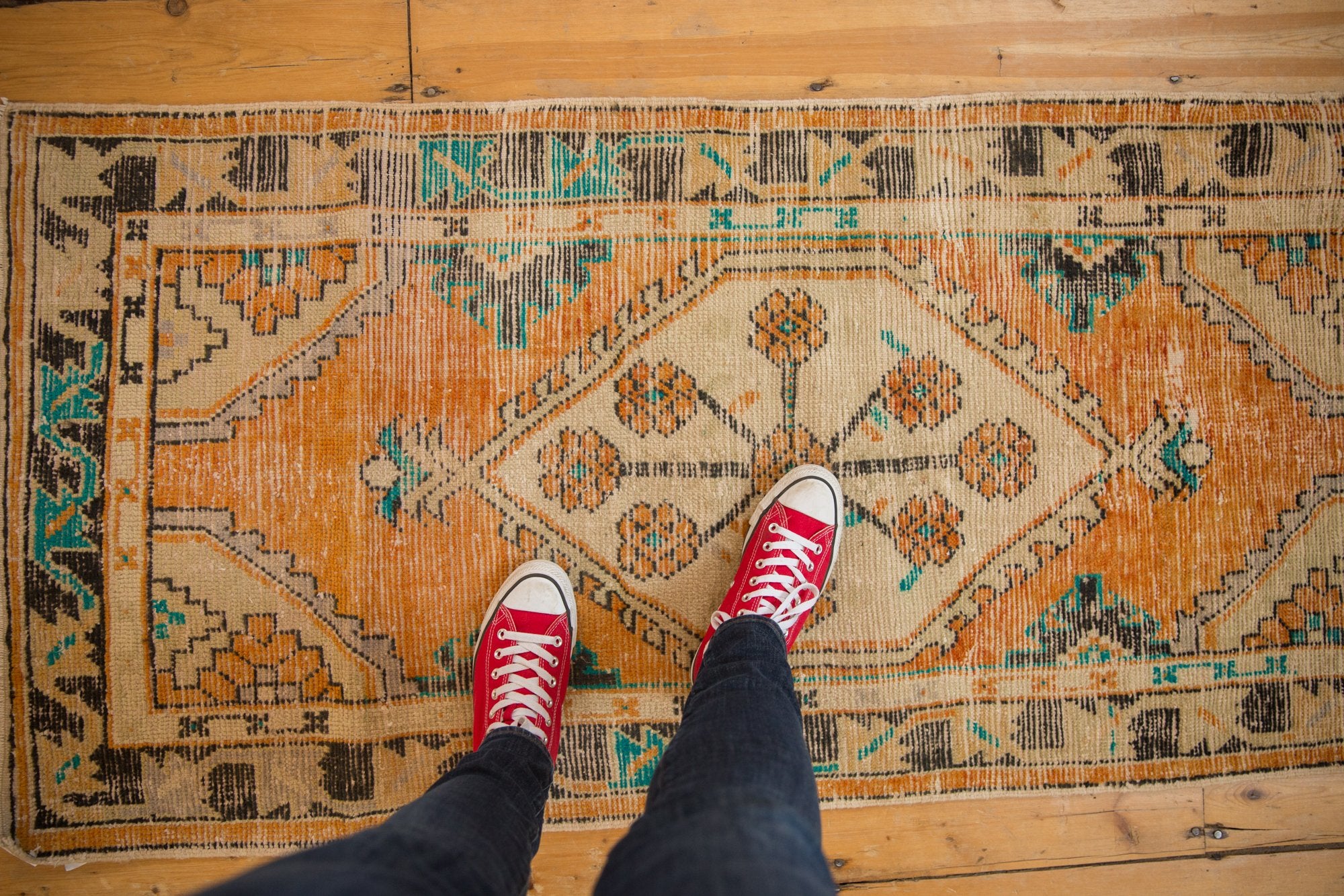 2.5x5.5 Vintage Distressed Oushak Rug Runner // ONH Item 6978 Image 1