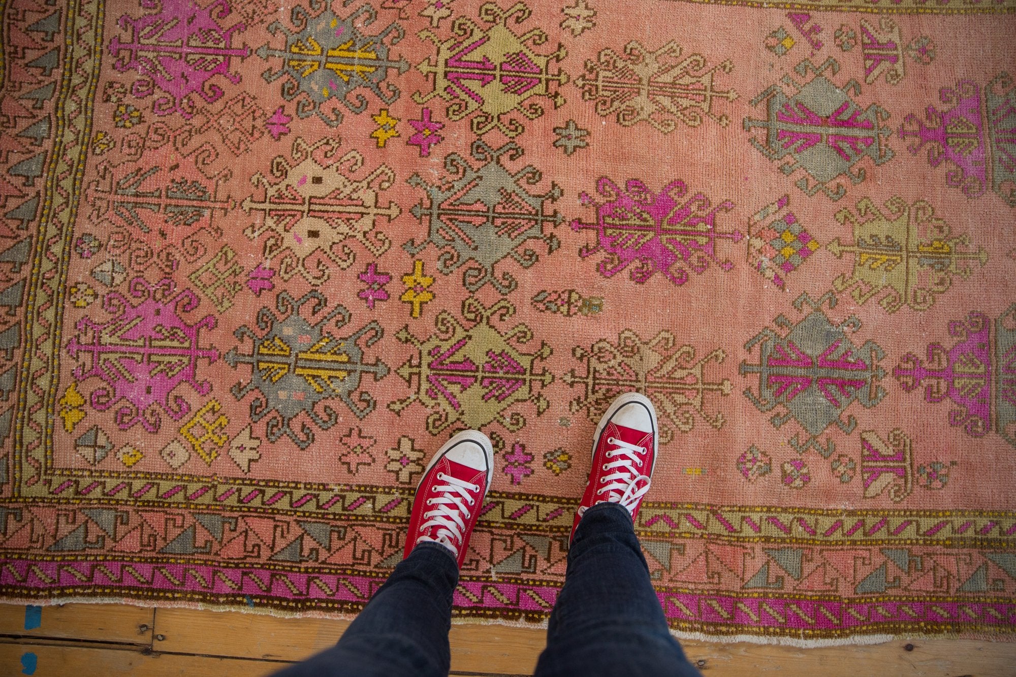 Vintage Distressed Oushak Rug Runner / ONH item 6986 Image 1