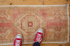 Vintage Distressed Oushak Rug Mat Runner / ONH item 6990 Image 1