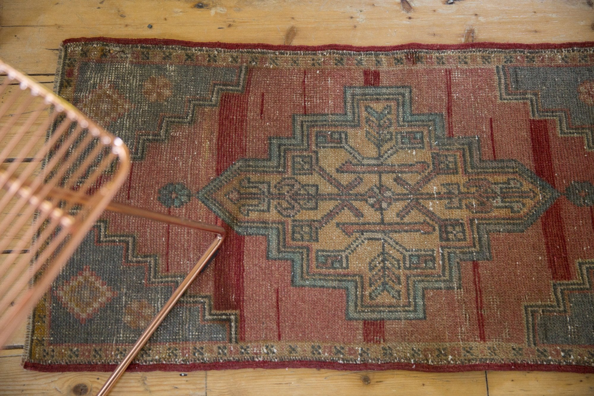 1.5x3.5 Vintage Distressed Oushak Rug Mat Runner // ONH Item 6997 Image 1