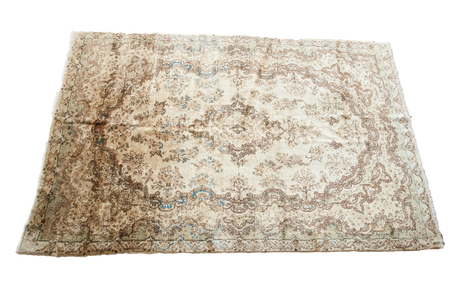 6x9 Vintage Ivory Kerman Persian Area Rug // ONH Item 1611