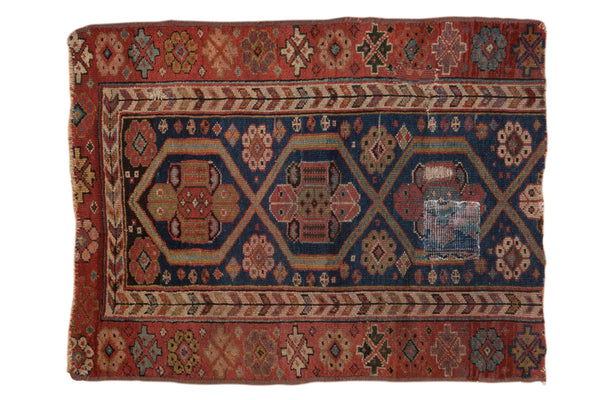 2.5x3 Antique Fragment Kurdish Square Rug // ONH Item 7002