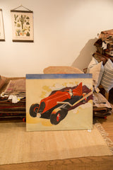 Vintage 1940s Folk Art Race Car Painting / ONH Item 7003 image 3