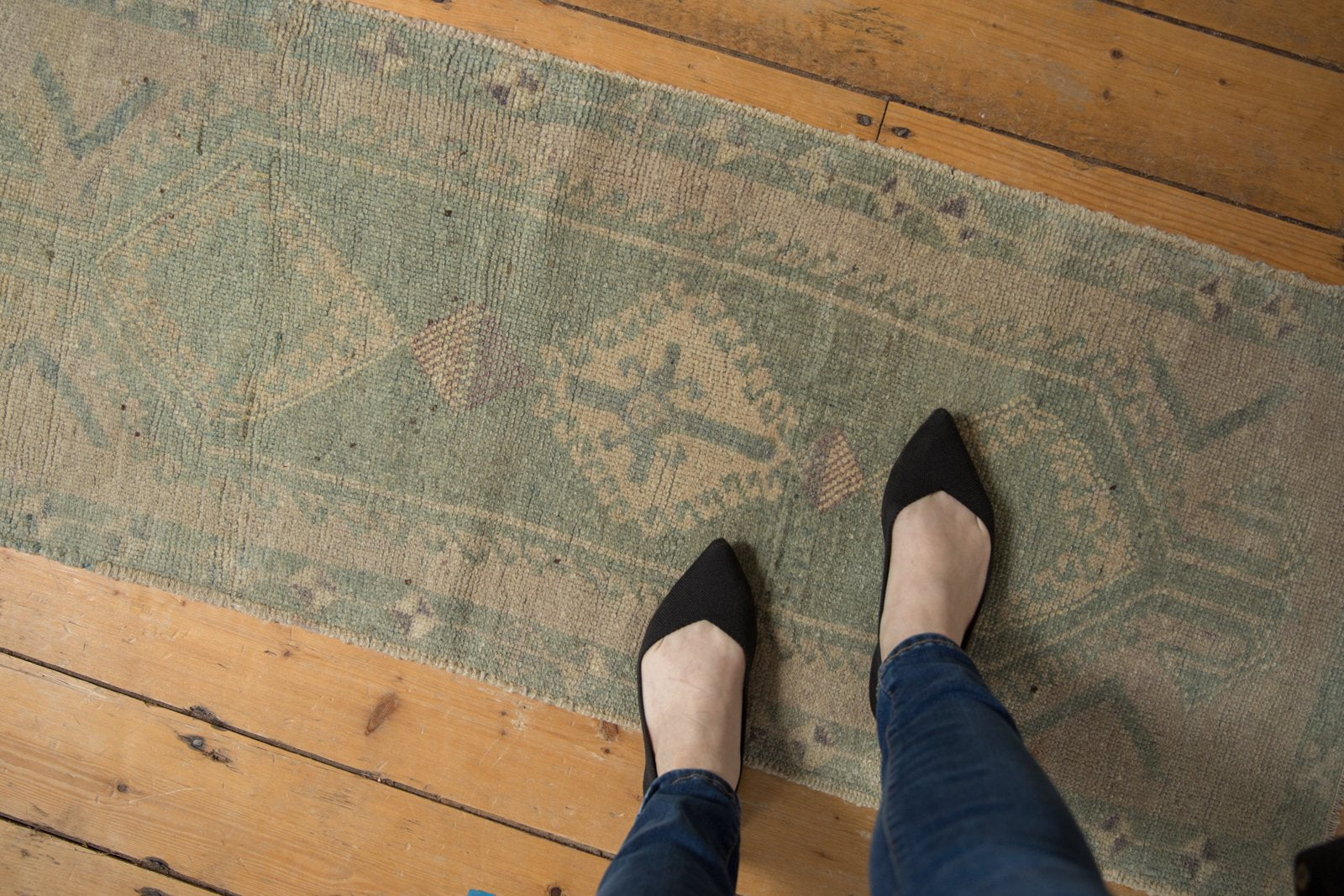 Vintage Distressed Oushak Rug Runner / ONH item 7015 Image 1