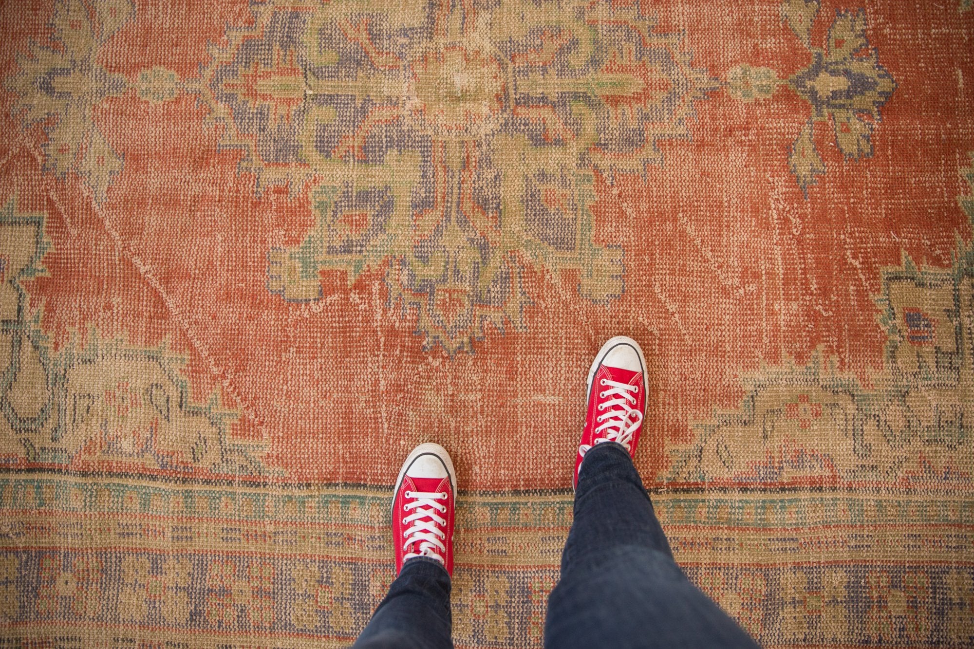 6.5x9 Vintage Distressed Oushak Carpet // ONH Item 7021 Image 1