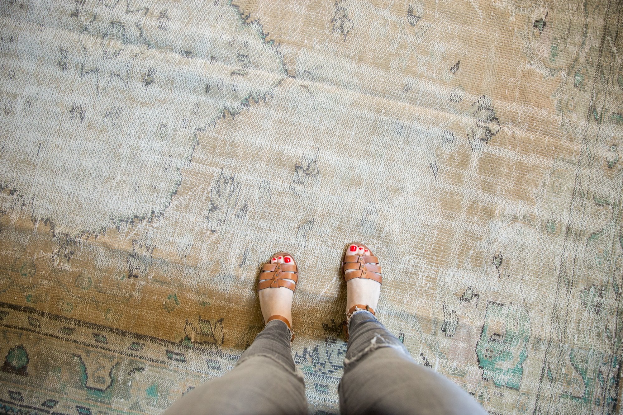 7x10 Vintage Distressed Oushak Carpet // ONH Item 7046 Image 1