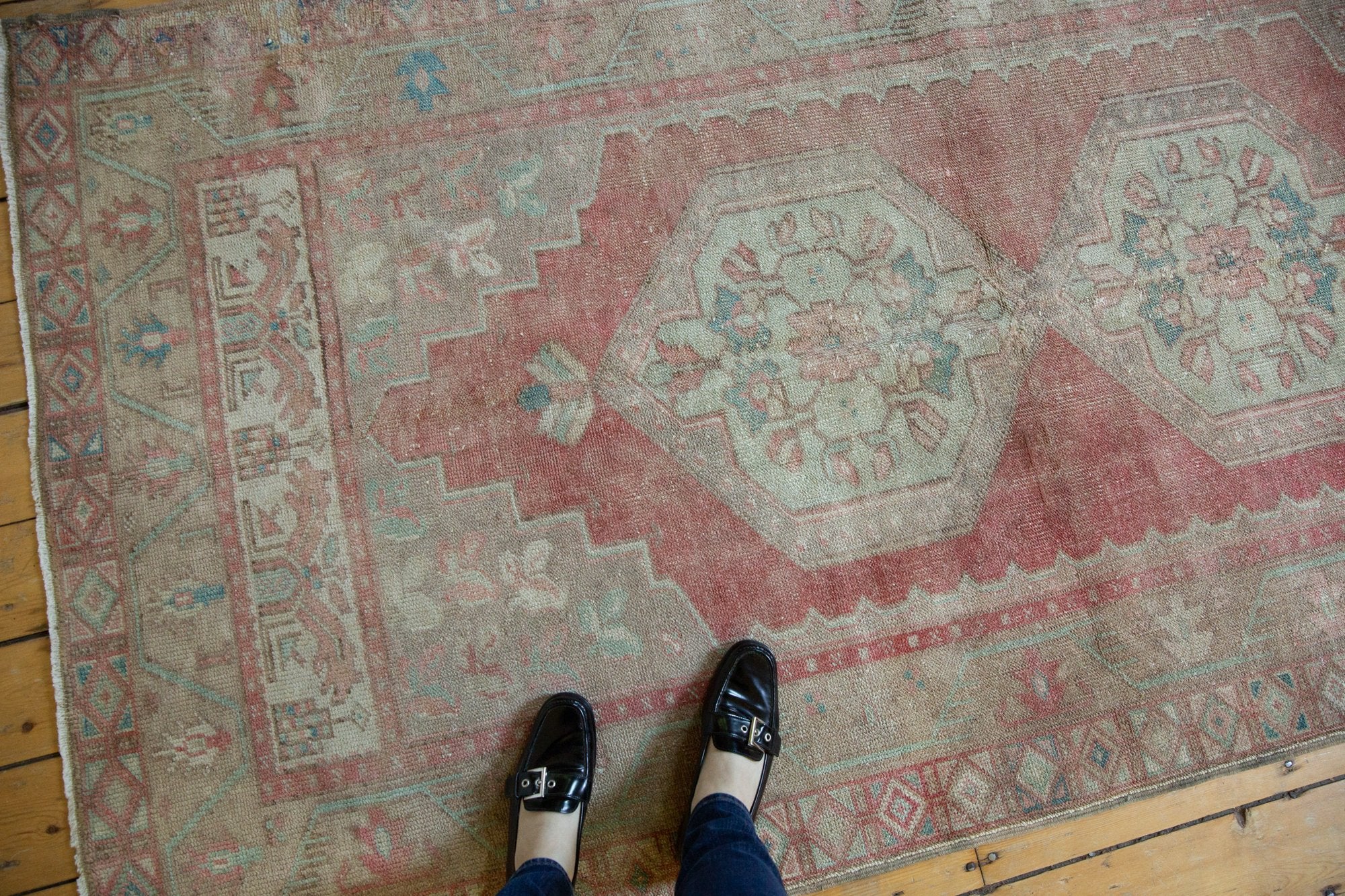 4x8.5 Vintage Distressed Oushak Rug Runner // ONH Item 7069 Image 1