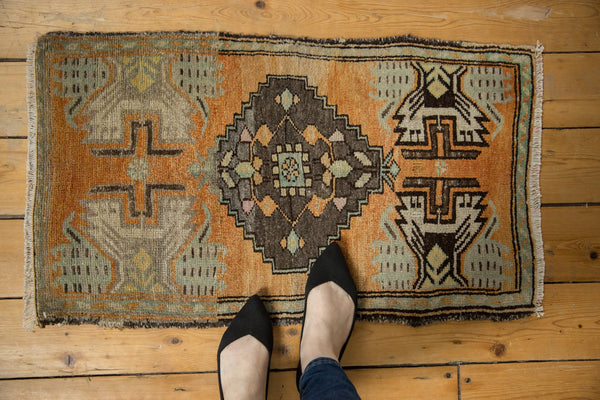 1.5x3 Vintage Distressed Oushak Rug Mat // ONH Item 7081 Image 1