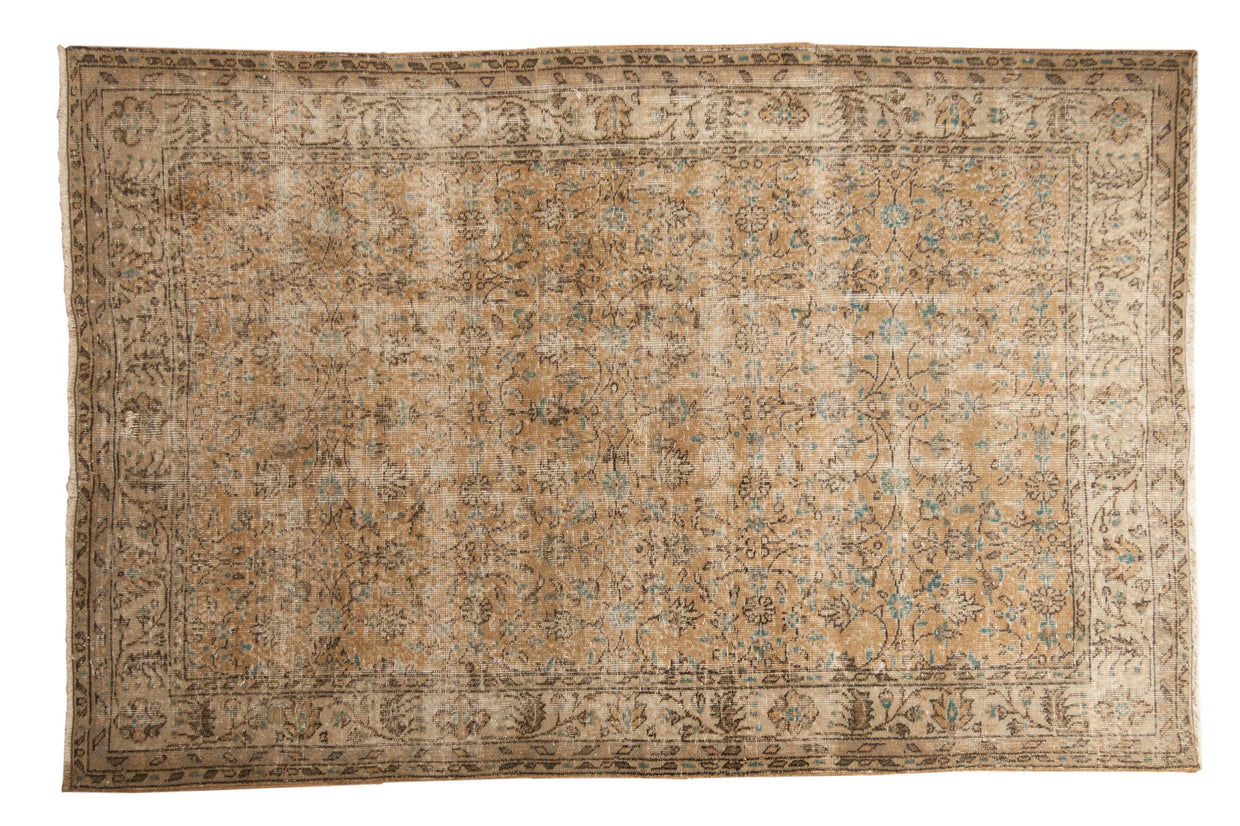 5.5x8 Vintage Distressed Oushak Carpet // ONH Item 7086