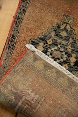 Vintage Oushak rug foundation, bright red selvage, and white fringe detail.