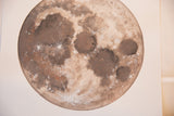 Textured dark grey moon painting by Katelyn Morse, featuring artist's signature.