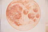 Katelyn Morse's 'Recharge' original painting of a warm moon with textured white highlights.