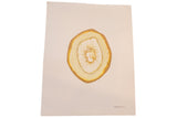 Katelyn Morse original painting 'Citrine,' an abstract geode in yellow, gold, and white tones.